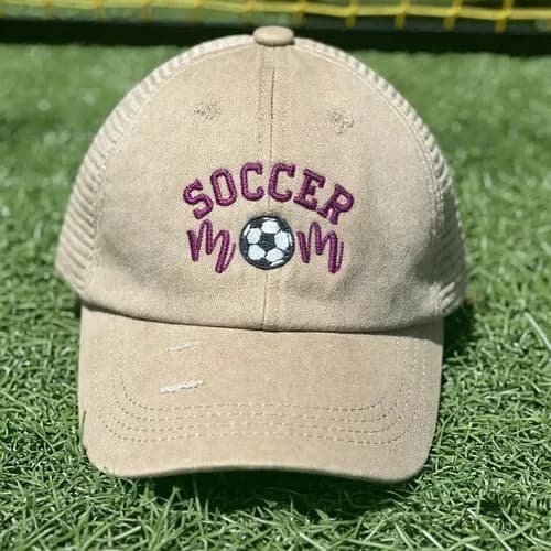 An embroidered cap made in our own shop