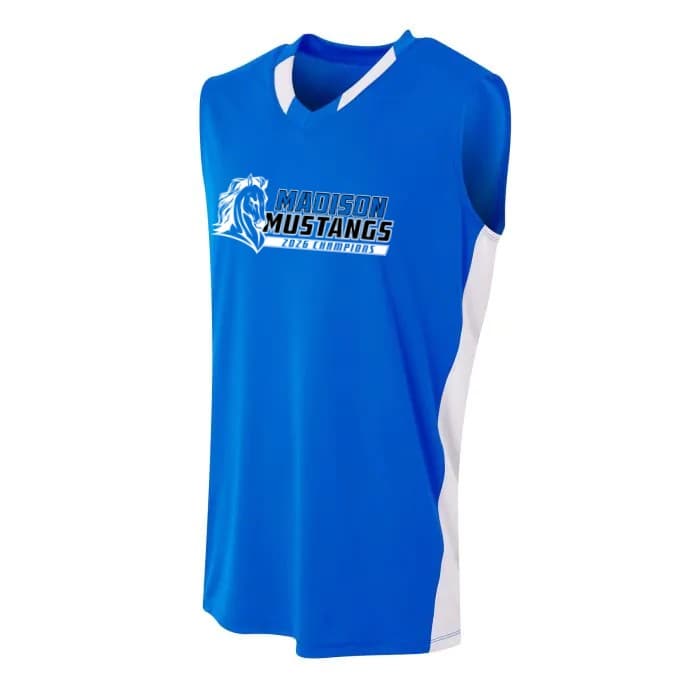 Youth Jersey with the Madison Mustangs logo